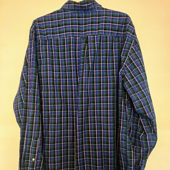 Men's Chaps blue and green check L/S button down shirt Size XXL - Picture 2 of 5